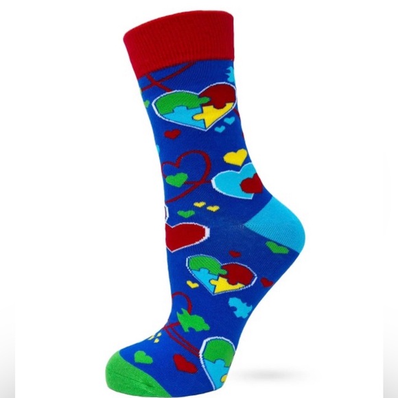 •I Love Someone with Autism• Colorful Novelty Crew Socks - Picture 2 of 3